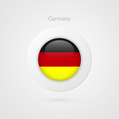 Vector German flag sign. Isolated Germany circle symbol. European Union country illustration icon for presentation, project, advertisement, sport event, travel, concept, web design, badge, logo