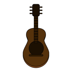 Fototapeta premium Acoustic guitar over white background vector illustration