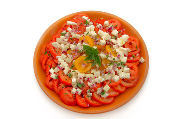 tomates et mozzarella
