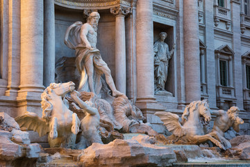 Oceanus statue of the Trevi fountain in Rome, Italy