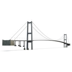 Bosphorus Bridge on white. 3D illustration