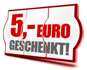 5,- Euro geschenkt! Button, Icon