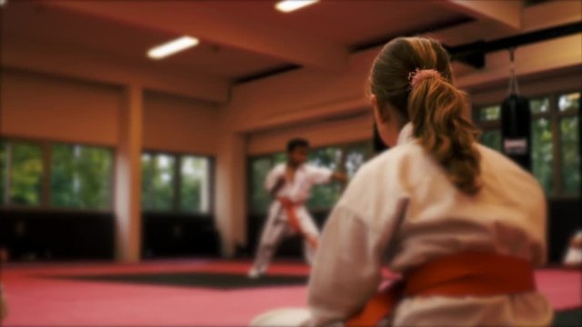Defocused blur , Karate training - kata