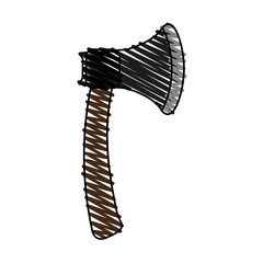 axe doodle over white background vector illustration