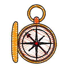 compass doodle over white background vector illustration