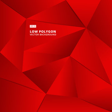 Abstract red geometric polygonal background for design. Vector