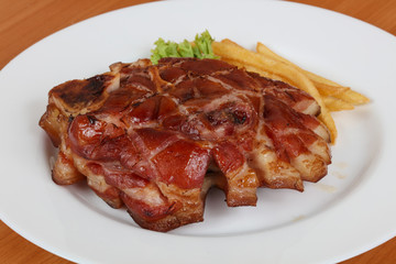 Baked pork leg