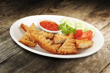 Prawn toast slices