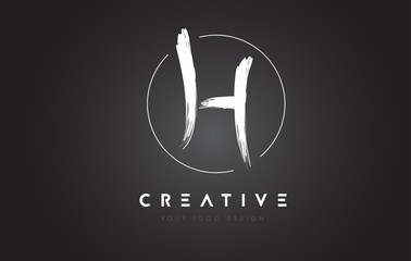 H Brush Letter Logo Design. Artistic Handwritten Letters Logo Concept.