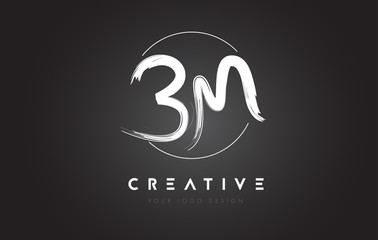 BM Brush Letter Logo Design. Artistic Handwritten Letters Logo Concept.