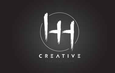 HH Brush Letter Logo Design. Artistic Handwritten Letters Logo Concept.