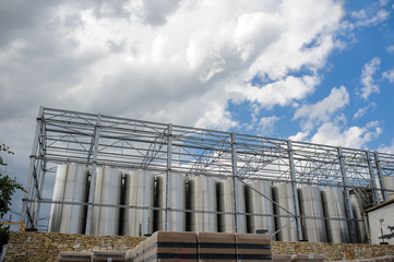 Fototapeta na wymiar metal tanks for the fermentation