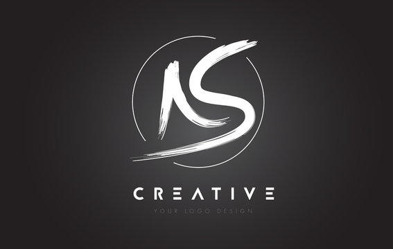 AS Brush Letter Logo Design. Artistic Handwritten Letters Logo Concept.