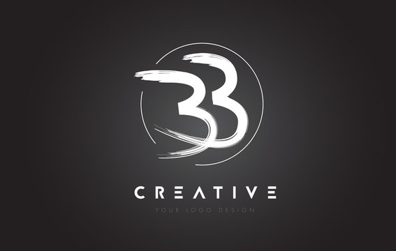 BB Brush Letter Logo Design. Artistic Handwritten Letters Logo Concept.