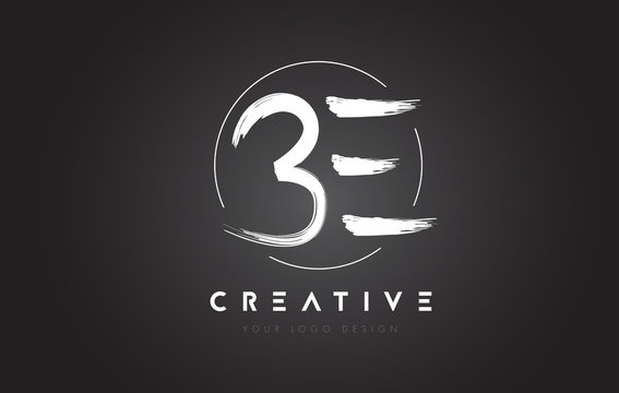 BE Brush Letter Logo Design. Artistic Handwritten Letters Logo Concept.