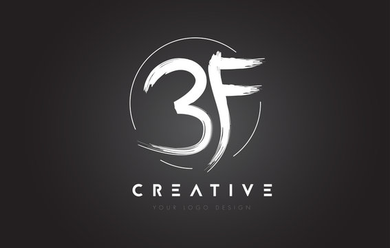 BF Brush Letter Logo Design. Artistic Handwritten Letters Logo Concept.