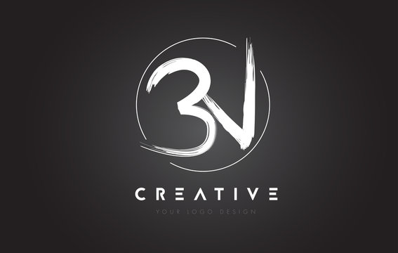 BN Brush Letter Logo Design. Artistic Handwritten Letters Logo Concept.