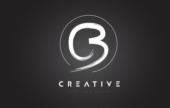 CB Brush Letter Logo Design. Artistic Handwritten Letters Logo Concept.