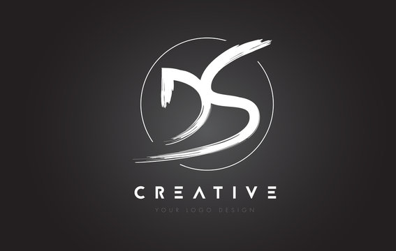DS Brush Letter Logo Design. Artistic Handwritten Letters Logo Concept.