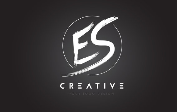 ES Brush Letter Logo Design. Artistic Handwritten Letters Logo Concept.