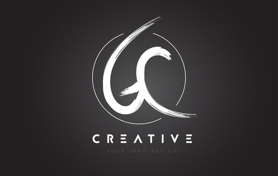 GC Brush Letter Logo Design. Artistic Handwritten Letters Logo Concept.