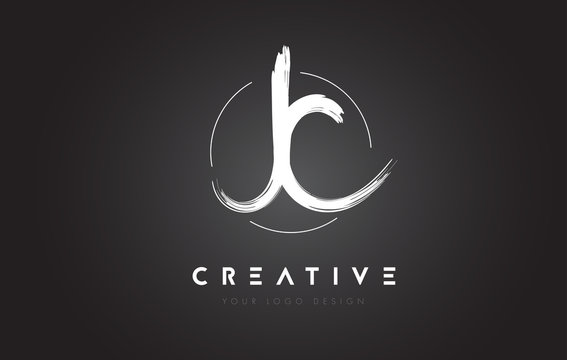 JC Brush Letter Logo Design. Artistic Handwritten Letters Logo Concept.