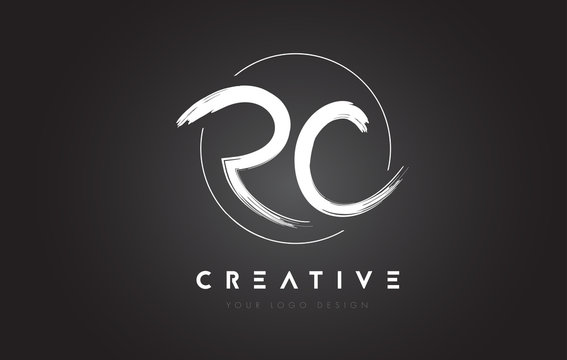 RC Brush Letter Logo Design. Artistic Handwritten Letters Logo Concept.