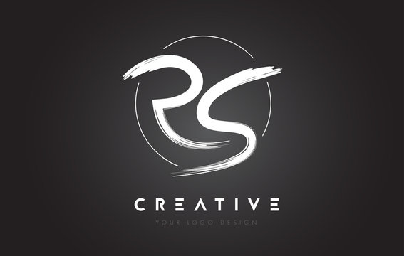 RS Brush Letter Logo Design. Artistic Handwritten Letters Logo Concept.