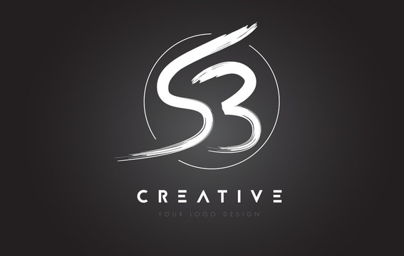 SB Brush Letter Logo Design. Artistic Handwritten Letters Logo Concept.