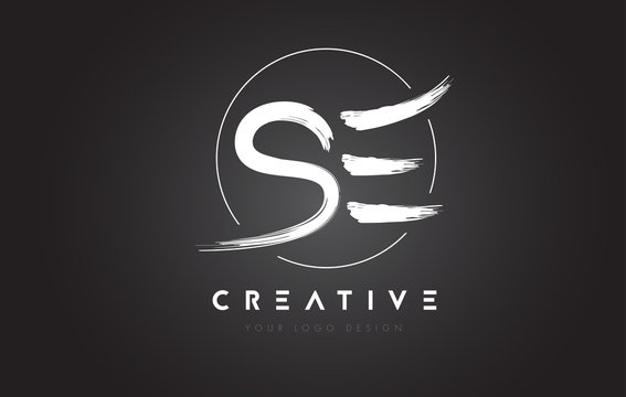 SE Brush Letter Logo Design. Artistic Handwritten Letters Logo Concept.