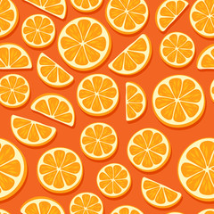 Orange slices seamless pattern. - 163439120