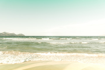 Retro photo of the view from the beach