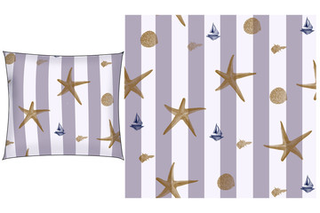 Watercolor drawing sea theme