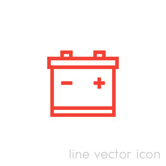 battery icon, vector linear pictogram