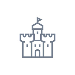 castle, fortress icon on white