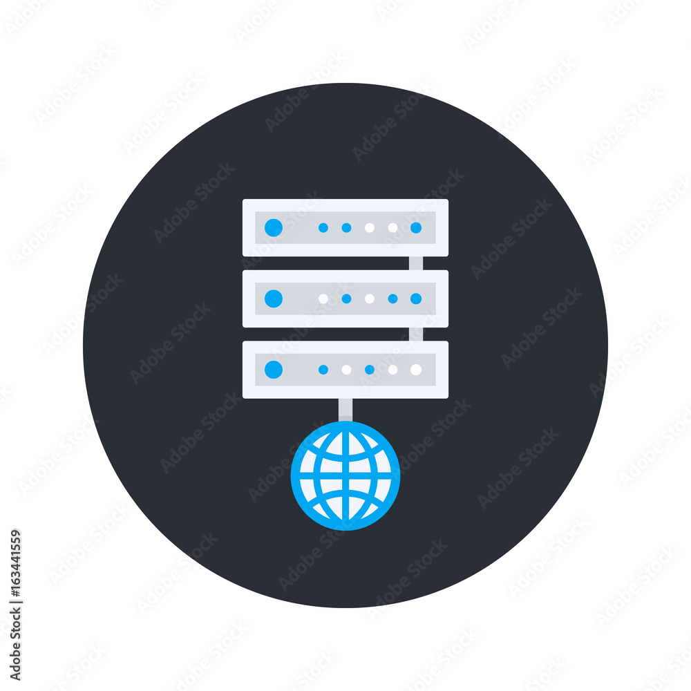 Poster server icon, flat style