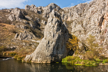 Autumn landscape of Nisevacka gorge in east Serbia