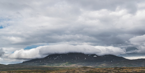 mountain in the clouds