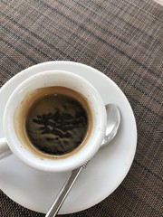 Above shot of a cup of espresso