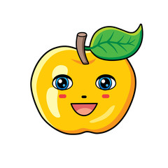 Apple fruit cartoon character.