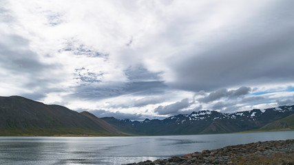 mountains over the fjord
