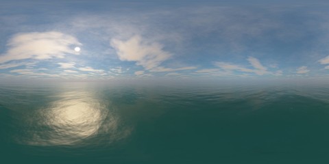 Fototapeta na wymiar HDRI, environment map, Round panorama, spherical panorama, equidistant projection, sea sunset 