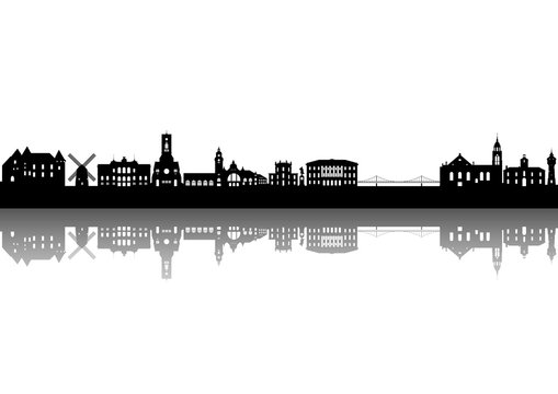 Krefeld Panorama mit Spiegelung