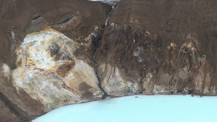 Askja crater milky water