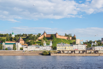 View of the Nizhny Novgorod Kremlin from the Volga River in summer