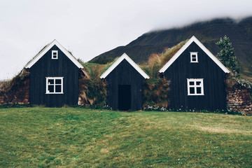 Fototapeta premium Typical small houses in Iceland.
