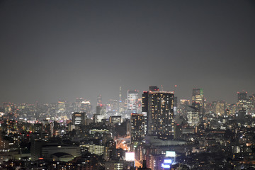 Fototapeta premium 日本の東京都市景観・夜景（渋谷区方向などを望む）