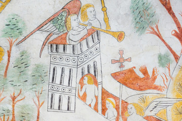 mortals on the way to heaven, medieval wall-painting