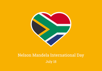 Nelson Mandela International Day vector. The flag of South Africa. Important day