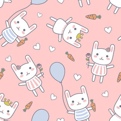 Cartoon Rabbit Seamless Baby Pattern